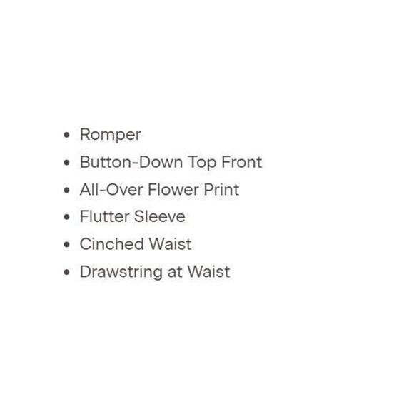 Rails Ellie Romper XS Black White Floral Rayon Tie Waist Button-Front - Picture 10 of 10